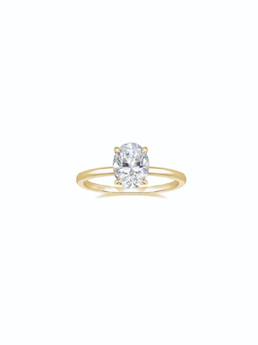 EAMTI 3CT 925 Sterling Silver Engagement Rings Oval Cut Solitaire CZ, size 6